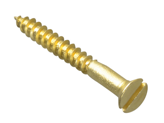 ForgeFix Wood Screw Slotted CSK Brass 1in x 4 Forge Pack 35 FORFPC14B