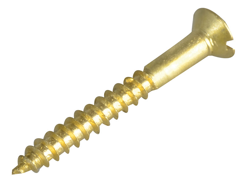 ForgeFix Wood Screw Slotted CSK Brass 1in x 4 Forge Pack 35 FORFPC14B