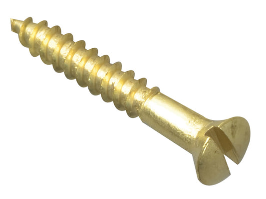 ForgeFix Wood Screw Slotted CSK Brass 1in x 6 Forge Pack 20 FORFPC16B
