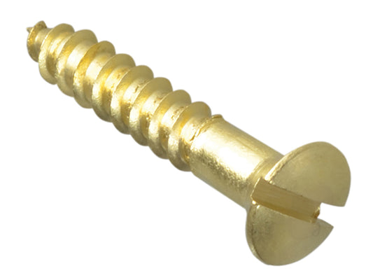 ForgeFix Wood Screw Slotted CSK Brass 1in x 8 Forge Pack 16 FORFPC18B