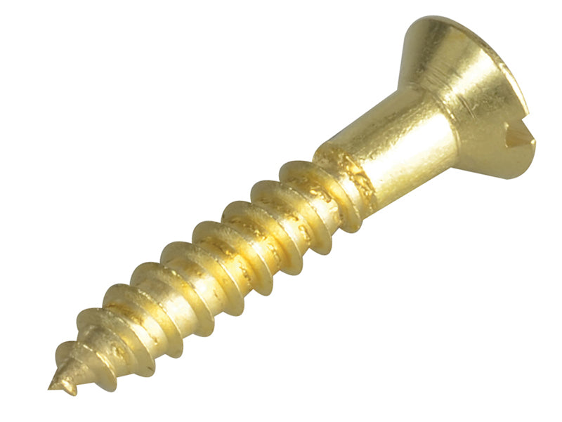 ForgeFix Wood Screw Slotted CSK Brass 1in x 8 Forge Pack 16 FORFPC18B