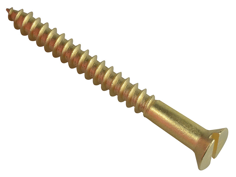 ForgeFix Wood Screw Slotted CSK Brass 2in x 10 Forge Pack 6 FORFPC210B