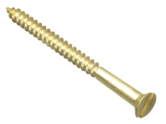 ForgeFix Wood Screw Slotted CSK Brass 2.1/2in x 10 Forge Pack 6 FORFPC21210B