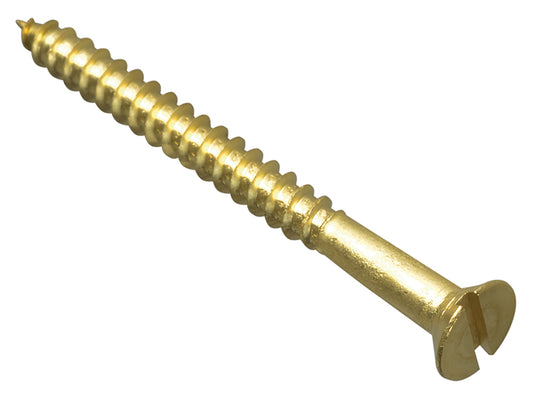ForgeFix Wood Screw Slotted CSK Brass 2.1/2in x 12 Forge Pack 4 FORFPC21212B
