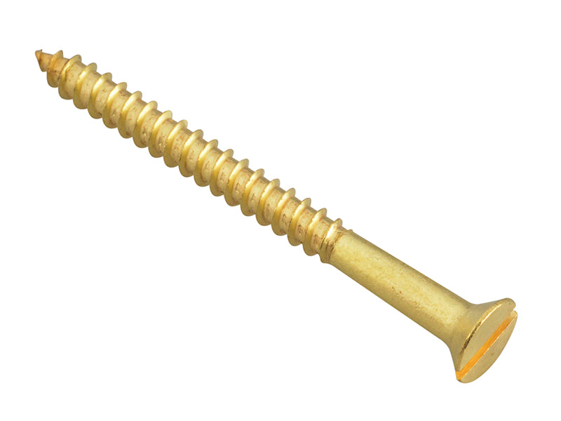 ForgeFix Wood Screw Slotted CSK Brass 2in x 8 Forge Pack 8 FORFPC28B