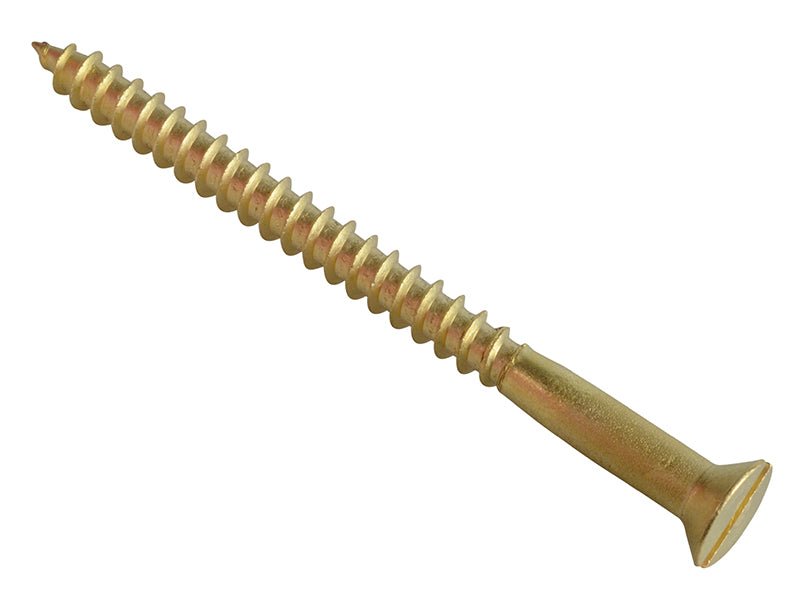 ForgeFix Wood Screw Slotted CSK Brass 3in x 12 Forge Pack 4 FORFPC312B