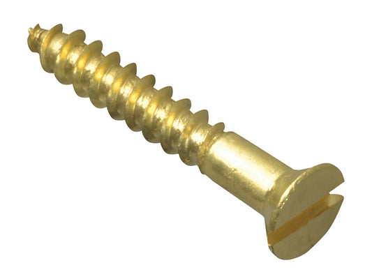 ForgeFix Wood Screw Slotted CSK Brass 3/4in x 4 Forge Pack 45 FORFPC344B