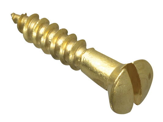 ForgeFix Wood Screw Slotted CSK Brass 3/4in x 6 Forge Pack 25 FORFPC346B