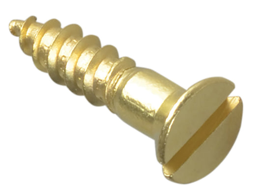 ForgeFix Wood Screw Slotted CSK Brass 3/4in x 8 Forge Pack 20 FORFPC348B