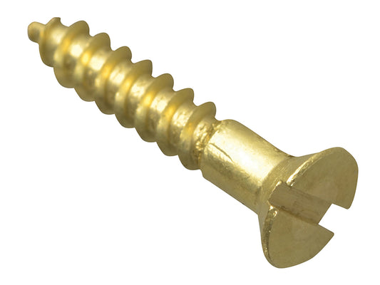 ForgeFix Wood Screw Slotted CSK Brass 5/8in x 4 Forge Pack 50 FORFPC584B