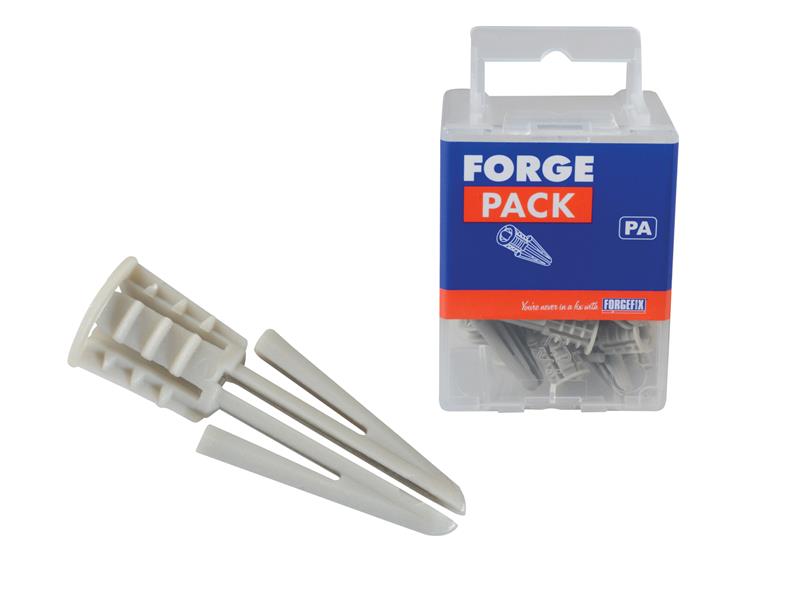 ForgeFix Nylon Plasterboard Plugs 4mm ForgePack 10 FORFPCFN10