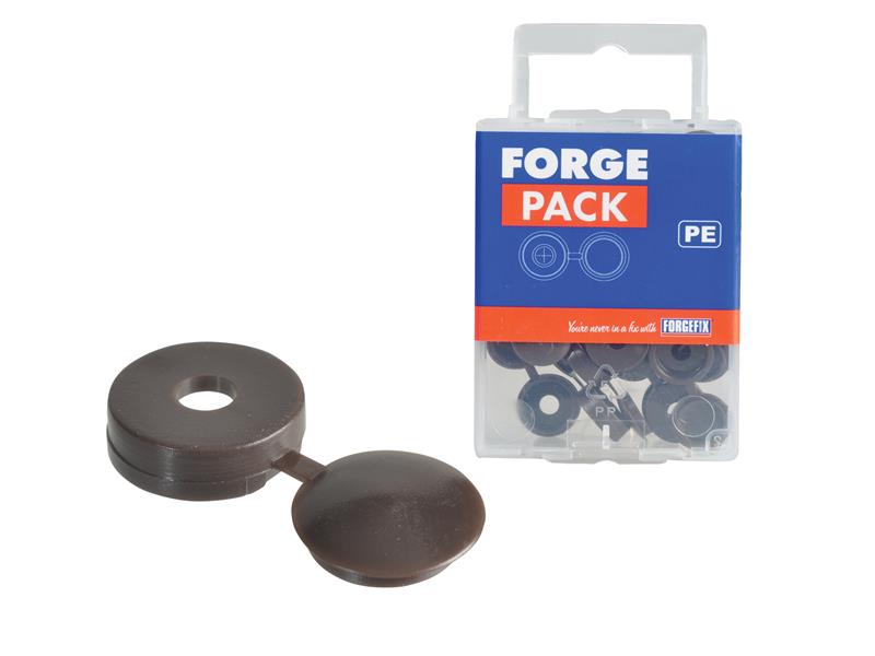 ForgeFix Hinged Cover Caps Dark Brown No.6-8 Forge Pack 20 FORFPHCC1