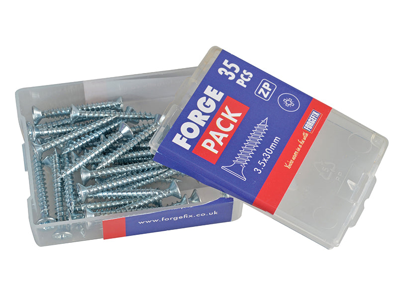 ForgeFix Multi-Purpose Pozi Compatible Screw CSK ST ZP 3.5 x 30mm Forge Pack 35 FORFPMP3530Z