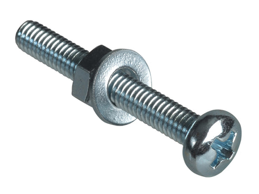 ForgeFix Machine Screw Pozi Compatible Pan Head ZP M4 x 30mm Forge Pack 12 FORFPMSPH430
