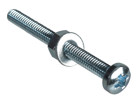 ForgeFix Machine Screw Pozi Compatible Pan Head ZP M4 x 40mm Forge Pack 10 FORFPMSPH440