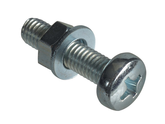ForgeFix Machine Screw Pozi Compatible Pan Head ZP M5 x 20mm Forge Pack 10 FORFPMSPH520