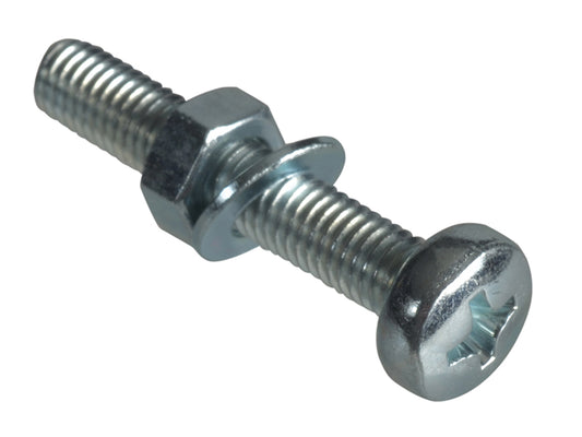 ForgeFix Machine Screw Pozi Compatible Pan Head ZP M5 x 30mm Forge Pack 8 FORFPMSPH530