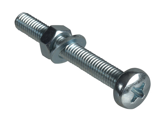ForgeFix Machine Screw Pozi Compatible Pan Head ZP M5 x 40mm Forge Pack 6 FORFPMSPH540