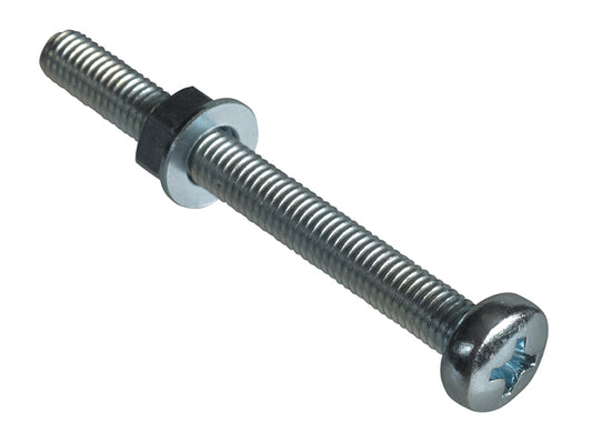 ForgeFix Machine Screw Pozi Compatible Pan Head ZP M5 x 50mm Forge Pack 6 FORFPMSPH550