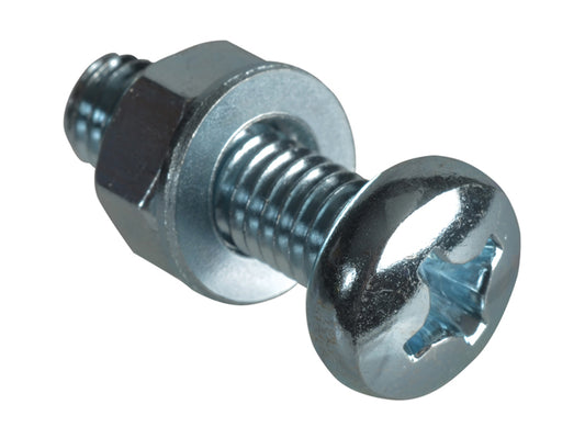 ForgeFix Machine Screw Pozi Compatible Pan Head ZP M6 x 20mm Forge Pack 8 FORFPMSPH620