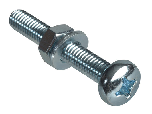 ForgeFix Machine Screw Pozi Compatible Pan Head ZP M6 x 40mm Forge Pack 4 FORFPMSPH640