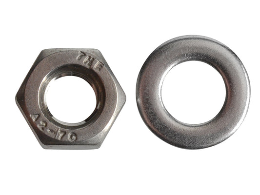 ForgeFix Hexagonal Nuts & Washers A2 Stainless Steel M6 ForgePack 20 FORFPNUT6SS
