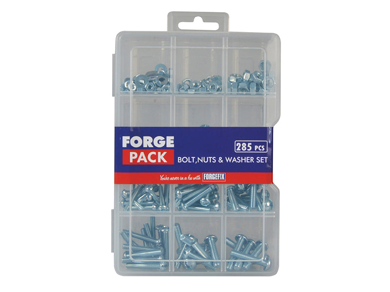 ForgeFix Hexagon Bolt Nut & Washer Kit ForgePack 285 Piece FORFPNWSET