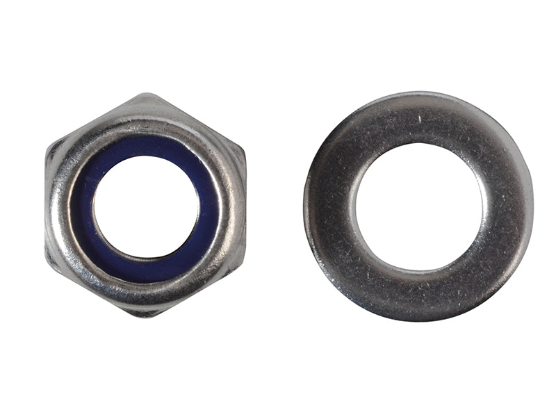 ForgeFix Nyloc Nuts & Washers A2 Stainless Steel M10 ForgePack 8 FORFPNYL10SS