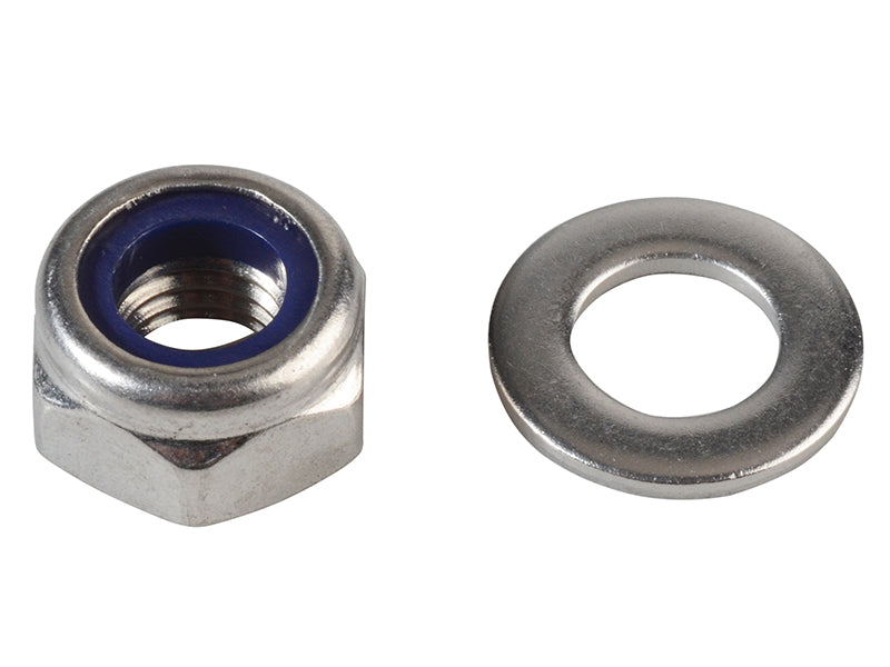 ForgeFix Nyloc Nuts & Washers A2 Stainless Steel M10 ForgePack 8 FORFPNYL10SS