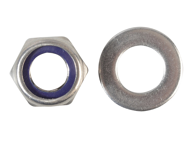 ForgeFix Nyloc Nuts & Washers A2 Stainless Steel M12 ForgePack 6 FORFPNYL12SS