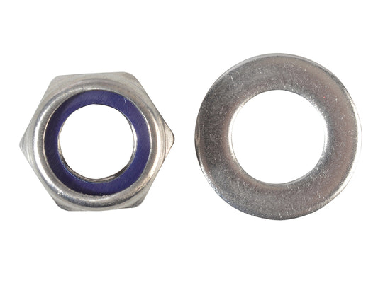 ForgeFix Nyloc Nuts & Washers A2 Stainless Steel M12 ForgePack 6 FORFPNYL12SS