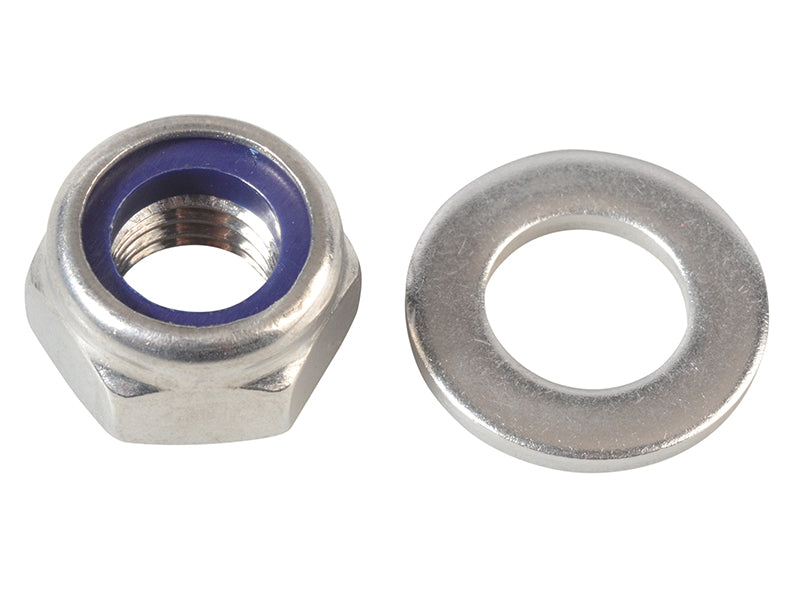 ForgeFix Nyloc Nuts & Washers A2 Stainless Steel M12 ForgePack 6 FORFPNYL12SS