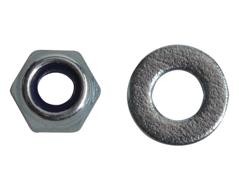 ForgeFix Nyloc Nuts & Washers Zinc Plated M4 ForgePack 50 FORFPNYL4