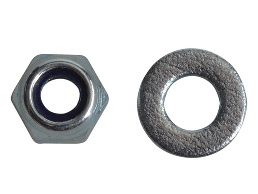 ForgeFix Nyloc Nuts & Washers Zinc Plated M4 ForgePack 50 FORFPNYL4
