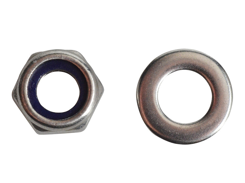 ForgeFix Nyloc Nuts & Washers A2 Stainless Steel M6 ForgePack 20 FORFPNYL6SS
