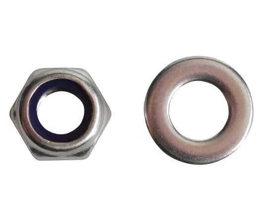 ForgeFix Nyloc Nuts & Washers A2 Stainless Steel M8 ForgePack 12 FORFPNYL8SS