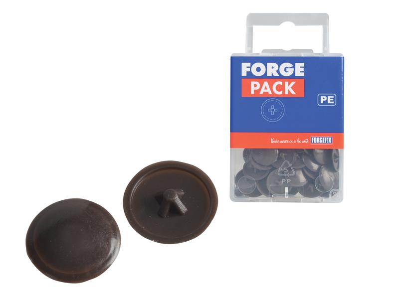 ForgeFix Pozi Compatible Cover Cap Dark Brown No.6-8 Forge Pack 50 FORFPPCC1