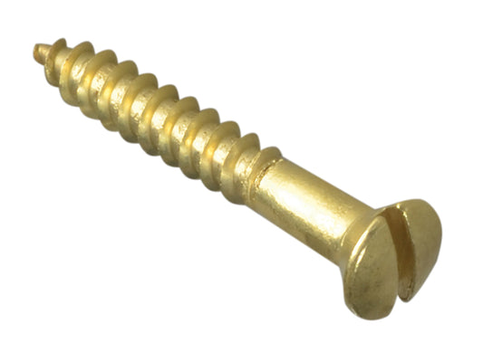 ForgeFix Wood Screw Slotted Raised Head ST Solid Brass 1.1/2 x 8in Forge Pack 10 FORFPRH1128B