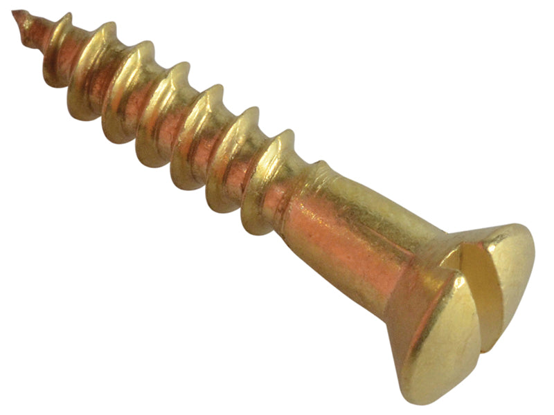 ForgeFix Wood Screw Slotted Raised Head ST Solid Brass 3/4in x 6 Forge Pack 25 FORFPRA346B