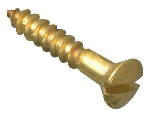 ForgeFix Wood Screw Slotted Raised Head ST Solid Brass 5/8in x 4 Forge Pack 40 FORFPRA584B