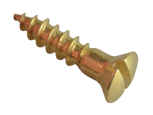 ForgeFix Wood Screw Slotted Raised Head ST Solid Brass 5/8in x 6 Forge Pack 25 FORFPRA586B