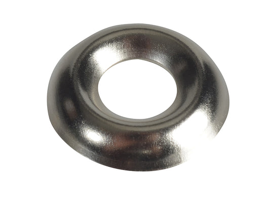 ForgeFix Screw Cup Washers Solid Brass Nickel Plated No.8 Bag 200 FORSCW8NM