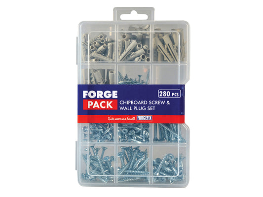 ForgeFix Screw & Wall Plug Kit ForgePack 280 Piece FORFPSPSET
