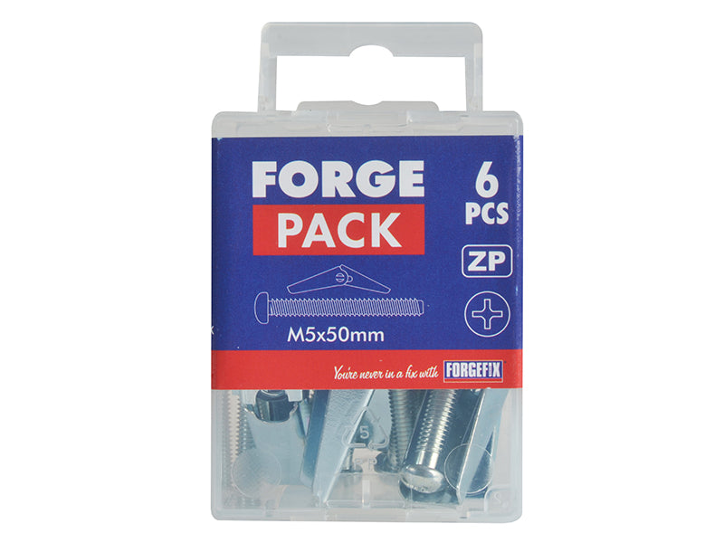 ForgeFix Plasterboard Spring Toggle ZP M5 X 50mm ForgePack 6 FORFPTOG550