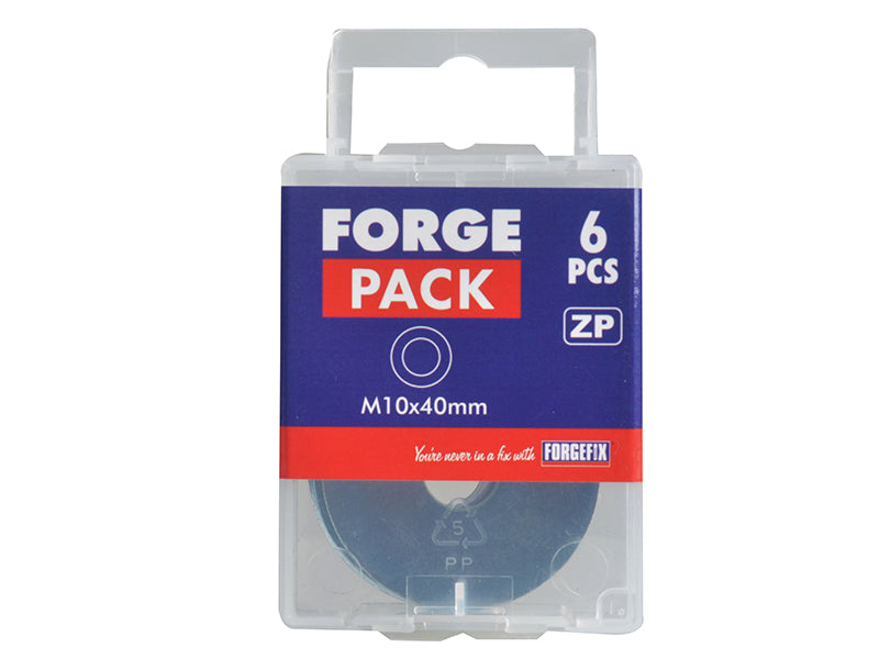 ForgeFix Flat Repair Washers ZP M10 x 40mm ForgePack 6 FORFPWAS1040