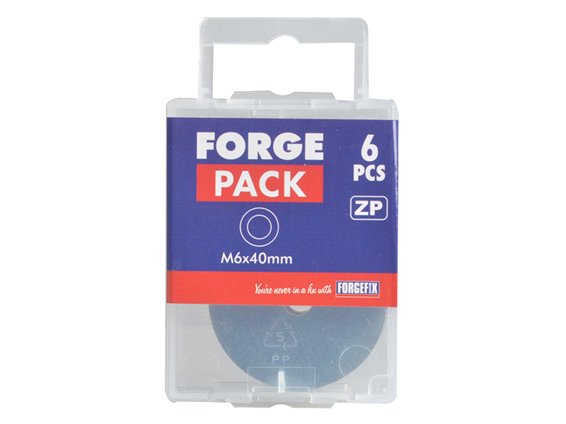 ForgeFix Flat Repair Washers ZP M6 x 40mm ForgePack 6 FORFPWAS640