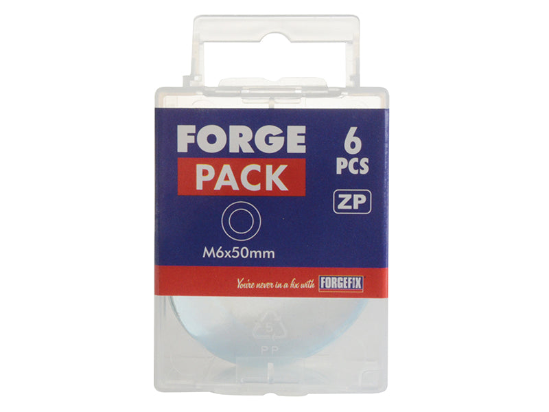 ForgeFix Flat Mudguard Washers ZP M6 x 50mm ForgePack 6 FORFPWAS650