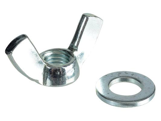 ForgeFix Wing Nut & Washers ZP M12 Forge Pack 4 FORFPWING12
