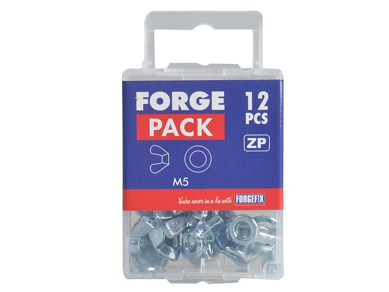 ForgeFix Wing Nut & Washers ZP M5 Forge Pack 12 FORFPWING5