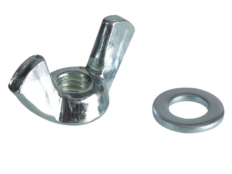 ForgeFix Wing Nut & Washers ZP M6 Forge Pack 10 FORFPWING6